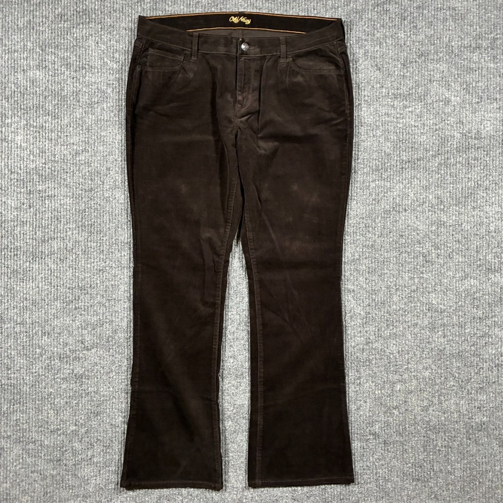 Old‎ Navy Womens Corduroy Pants Size 14 Brown Regular Bootcut Stretch Mid Rise